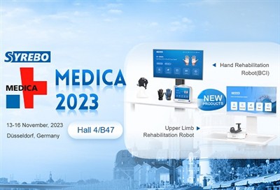 Novos robôs de reabilitação Syrebo serão lançados na MEDICA 2023
